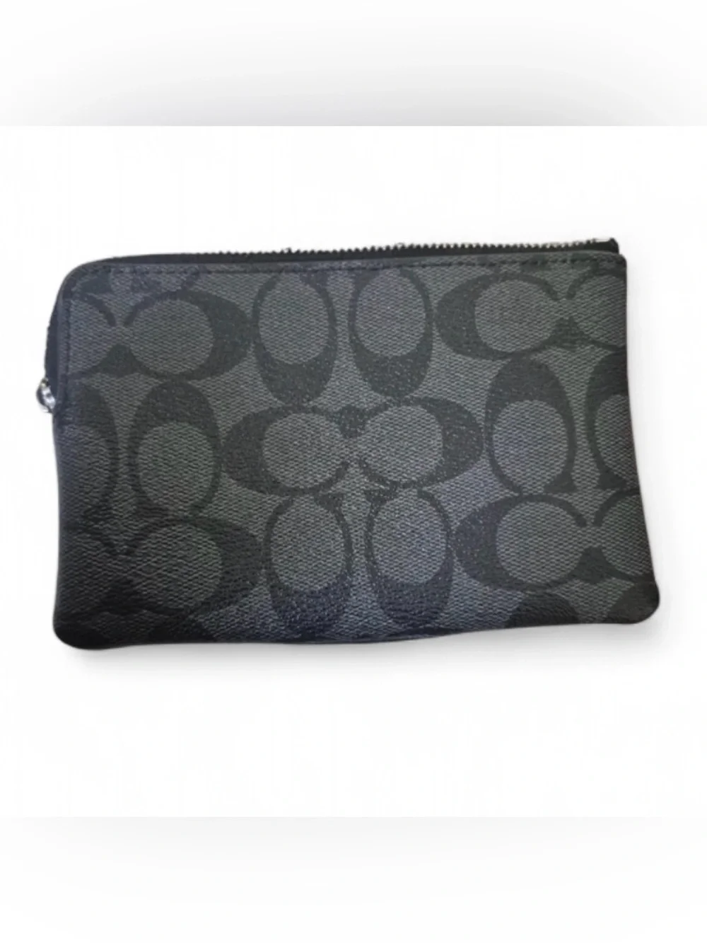 Coach Black Signature Continental Zip Wallet